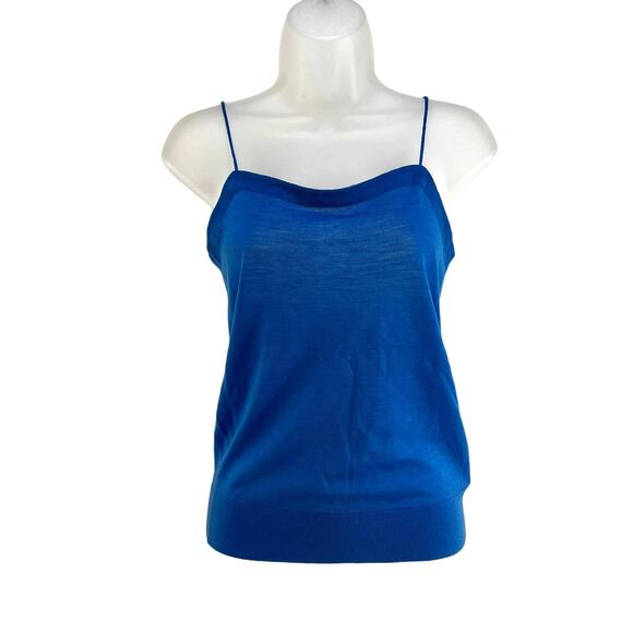 Theory Wool Knit Camisole Spaghetti Strap Blue Top - Picture 1 of 6